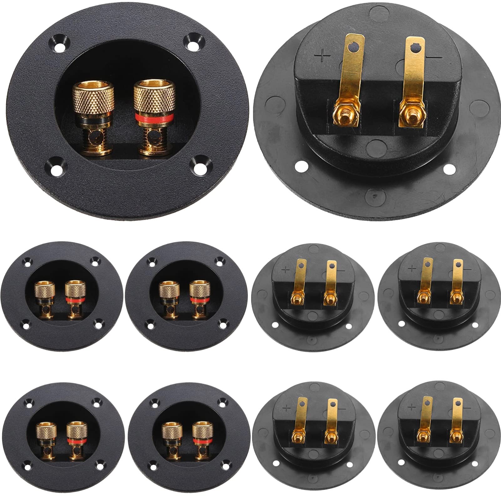 モニタ－オーディオスピーカー 3つセット バナナプラグ対応 Amazon | エイタイル 汎用丸型スピーカーターミナルボックス バナナ